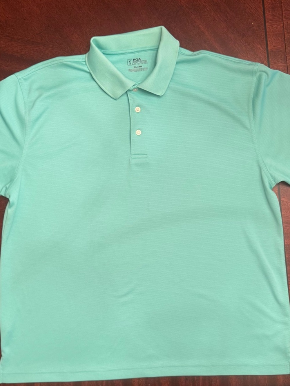 PGA Tour Polo Shirt Men’s XL Green Performance Golf Shirt Short Sleeve